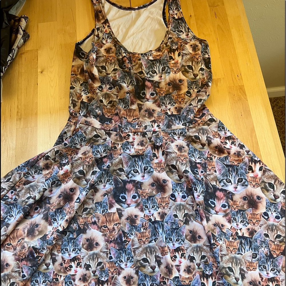 Blackmilk Crazy Catlady Rev Skater Dress S